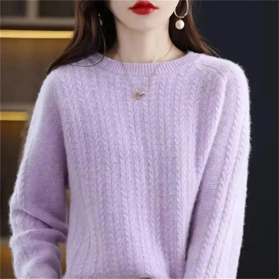 2023. g. sieviešu džemperi rudens ziemas džemperi ar garām piedurknēm Trikotāžas izstrādājumi silti džemperi Korejas kašmira apakšpuses krekli slaids džemperis