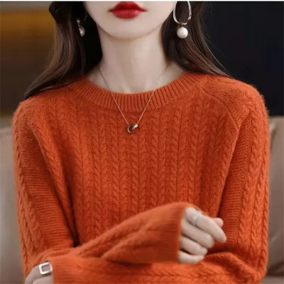 2023. g. sieviešu džemperi rudens ziemas džemperi ar garām piedurknēm Trikotāžas izstrādājumi silti džemperi Korejas kašmira apakšpuses krekli slaids džemperis