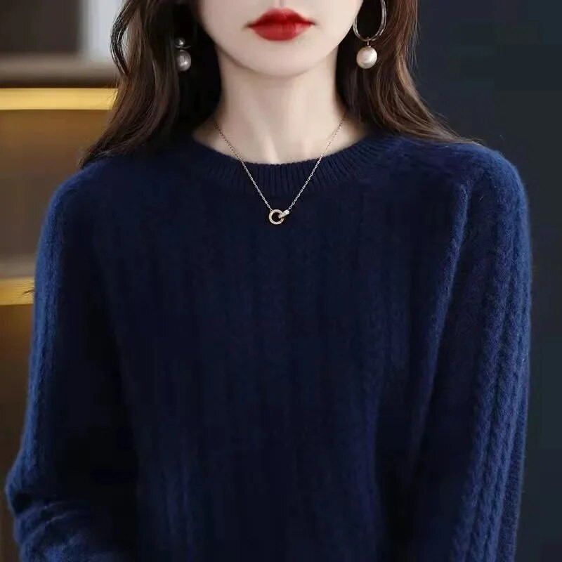 2023. g. sieviešu džemperi rudens ziemas džemperi ar garām piedurknēm Trikotāžas izstrādājumi silti džemperi Korejas kašmira apakšpuses krekli slaids džemperis