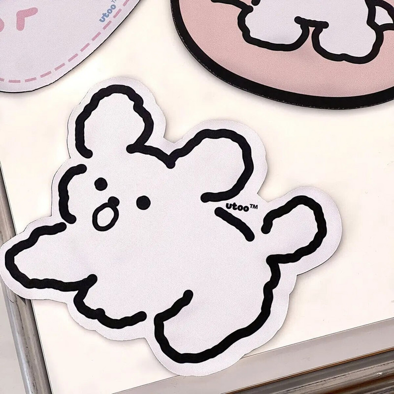 MINKYS Kawaii Sugar Rabbit Neslīdošs ūdensnecaurlaidīgs rakstāmgalda paklājiņš Peļu paliktnis Datora peles paliktnis Piederumi Skolas biroja kancelejas preces