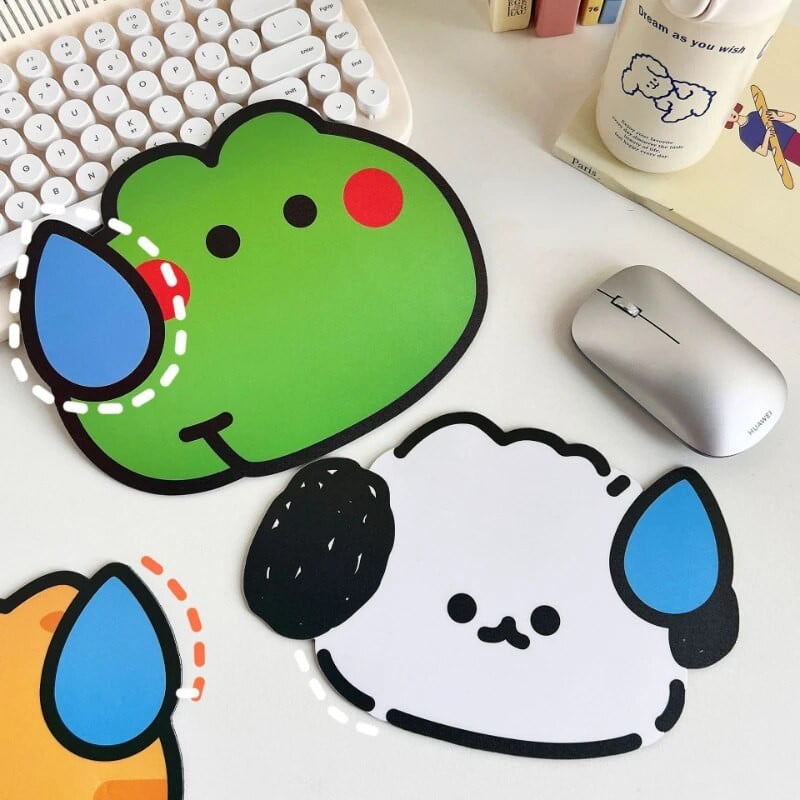 PVC Non-slipCute peles paliktnis mazs dzīvnieks mazs piezīmjdators biroja multfilmas studentu radošais rakstāmgalda paliktnis