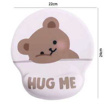 Cartoon Bear Office Thicken Mouse Pad Wrist Support Silicone Comfort Soft Pad Wrist Pad for House Office Work Mouse Pad