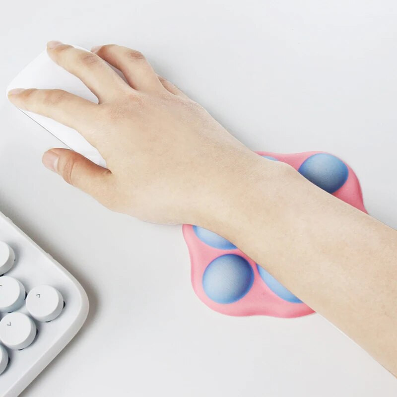 3D подложка за мишка с котешка лапа Kawaii Поставка за китката Удобна възглавница за ръце Неплъзгаща се опора за китката Корейски канцеларски материали Офис консумативи