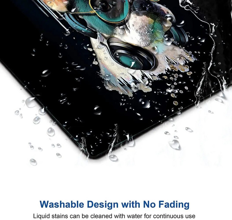 Franču buldogu akvareļu portreta austiņas klausīšanās peles paliktnis Ūdensizturīgs, neslīdošs gumijas pamatnes peles paliktņi biroja klēpjdatoram