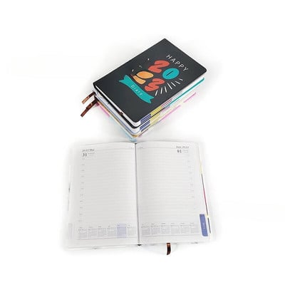 2024. gada dienas kārtības grāmata angļu/spāņu žurnāla A5 piezīmjdatora dienas plānotājs Vienkāršs, moderns, biezināts piezīmju grāmatiņas Pu vāks