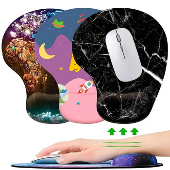 Силиконова подложка за мишка за китката Ергономична опора за ръце Неплъзгаща се подложка за игрални мишки Мека подложка за мишка за настолен компютър, лаптоп компютър