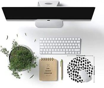 Кръгла подложка за мишка Polka Dot Print Premium-Textured Mouse Mat Малка неплъзгаща се гумена основа Кръгла подложка за мишка с дизайн за работа Игри