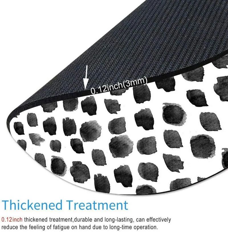 Apaļš peles paliktnis Polka Dot Print Premium tekstūras peles paklājiņš, mazs, neslīdošs gumijas pamats, apaļš peles paliktnis ar dizainu darbam spēlēm