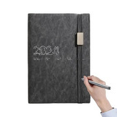 2024. gada iknedēļas mēneša plānotājs Iknedēļas plānotājs uzdevumu saraksts Piezīmju grāmatiņa Iknedēļas mēneša plānotājs Kalendāra grāmata PU ādas biezs papīrs