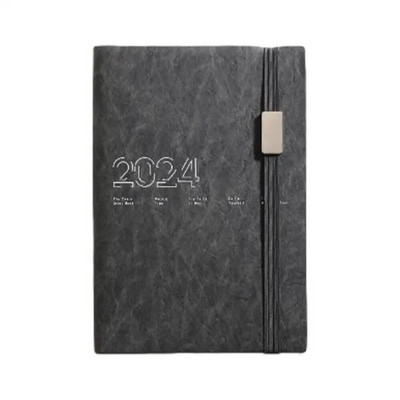 2024. gada iknedēļas mēneša plānotājs Iknedēļas plānotājs uzdevumu saraksts Piezīmju grāmatiņa Iknedēļas mēneša plānotājs Kalendāra grāmata PU ādas biezs papīrs