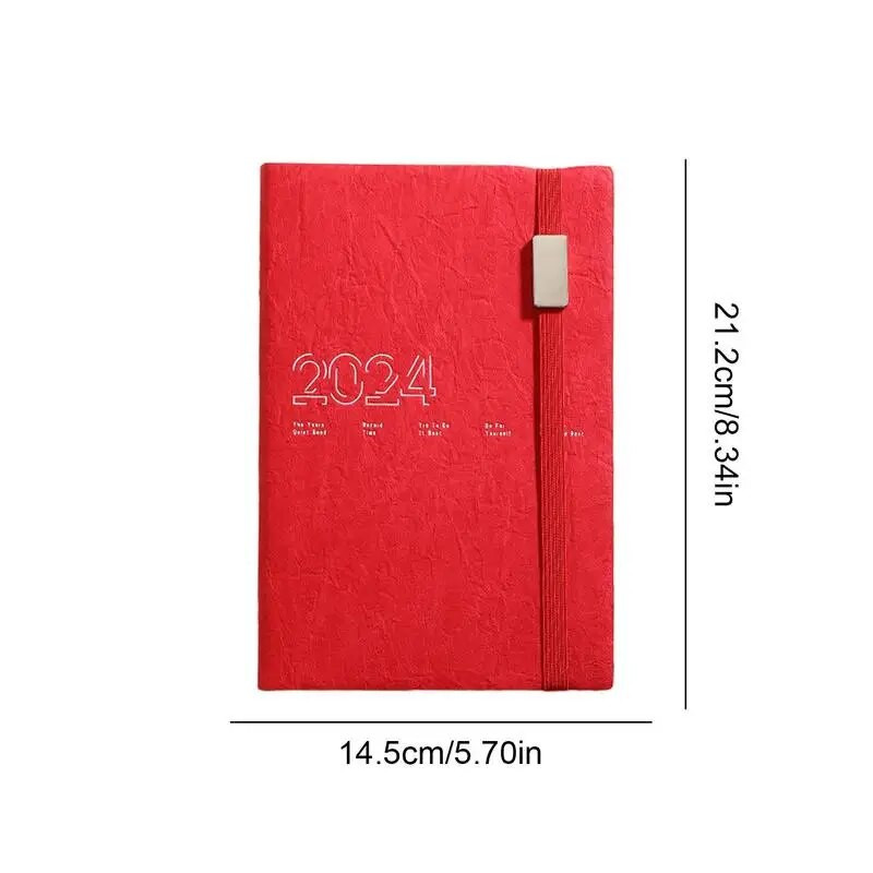 2024. gada iknedēļas mēneša plānotājs Iknedēļas plānotājs uzdevumu saraksts Piezīmju grāmatiņa Iknedēļas mēneša plānotājs Kalendāra grāmata PU ādas biezs papīrs