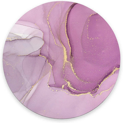 Ανοιχτό μωβ μάρμαρο Στρογγυλό Mouse Pad Gaming Mouse Mat Αδιάβροχο κυκλικό mousepad Αντιολισθητικό ελαστικό βάσης Mousepad 7,9x0,12 ίντσες