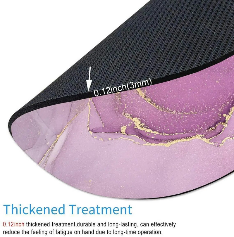 Ανοιχτό μωβ μάρμαρο Στρογγυλό Mouse Pad Gaming Mouse Mat Αδιάβροχο κυκλικό mousepad Αντιολισθητικό ελαστικό βάσης Mousepad 7,9x0,12 ίντσες