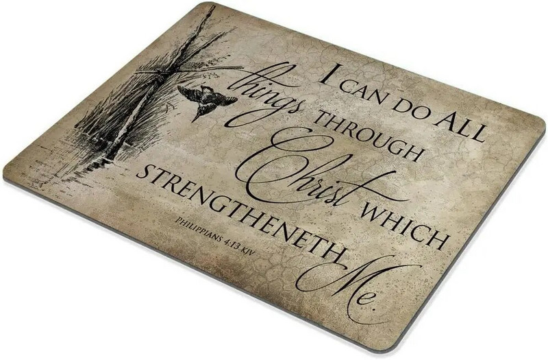 Hiirepadi kohandatud piiblisalm Kristlik Jeesus Ma saan teha kõike Kristuse kaudu, mis mind tugevdab Philippi 9,5x7,9 tolli