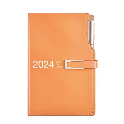 A6 2024 Agenda Book Fashion Stationery PU Leather Days Εβδομαδιαίο σημειωματάριο Καθημερινό Εβδομαδιαίο Σχεδιασμό