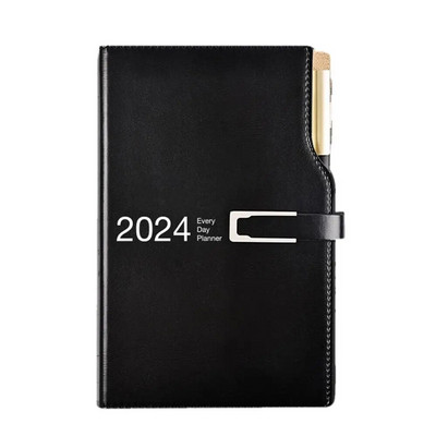 A6 2024 Agenda Book Fashion Stationery PU Leather Days Εβδομαδιαίο σημειωματάριο Καθημερινό Εβδομαδιαίο Σχεδιασμό