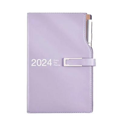 A6 2024 Agenda Book Fashion Stationery PU Leather Days Εβδομαδιαίο σημειωματάριο Καθημερινό Εβδομαδιαίο Σχεδιασμό