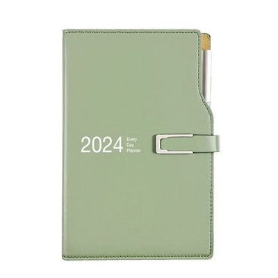 A6 2024 Agenda Book Fashion Stationery PU Leather Days Εβδομαδιαίο σημειωματάριο Καθημερινό Εβδομαδιαίο Σχεδιασμό