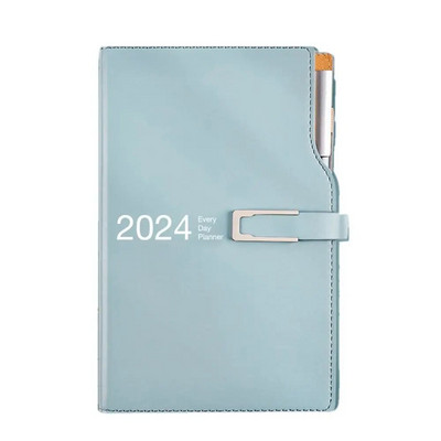 A6 2024 Agenda Book Fashion Stationery PU Leather Days Εβδομαδιαίο σημειωματάριο Καθημερινό Εβδομαδιαίο Σχεδιασμό
