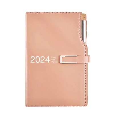 A6 2024 Agenda Book Fashion Stationery PU Leather Days Εβδομαδιαίο σημειωματάριο Καθημερινό Εβδομαδιαίο Σχεδιασμό