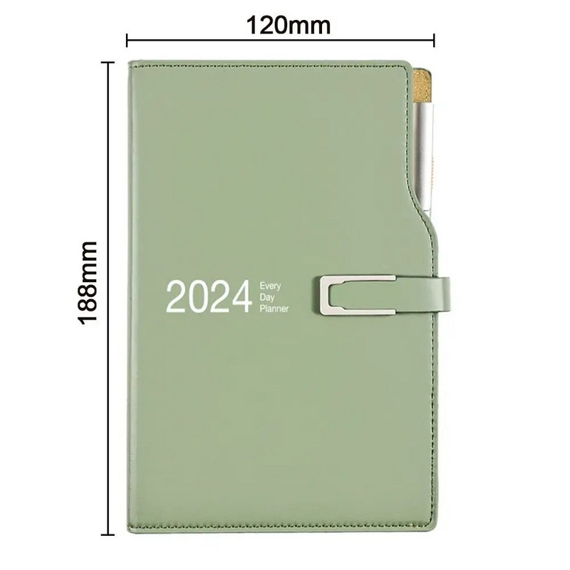 A6 2024 Agenda Book Fashion Stationery PU Leather Days Εβδομαδιαίο σημειωματάριο Καθημερινό Εβδομαδιαίο Σχεδιασμό