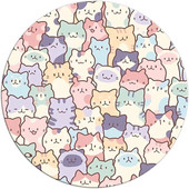 Cute Cat Round Mouse Pad Μικρό αντιολισθητικό μαξιλαράκι για ποντίκι Υπολογιστής και Laptop Mouse Pad για διακόσμηση gaming γραφείου 7,9x7,9 ιντσών