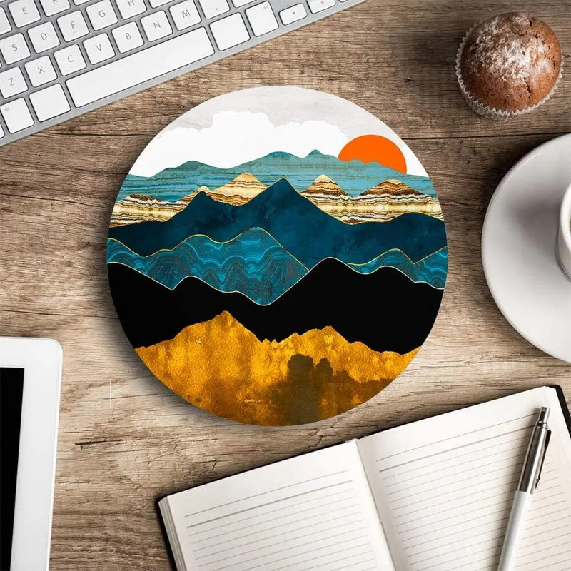 Στρογγυλό Mouse Pad Ιαπωνικό Mouse Pad Αδιάβροχο κυκλικό μικρό mousepad Αντιολισθητικό mousepad από καουτσούκ για φορητό υπολογιστή γραφείου