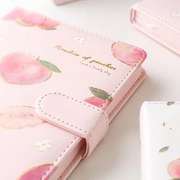 Kawaii Pink Peach Diary Cute Planner Book For Students PU Cover Magnetic Agenda Έγχρωμη εσωτερική σελίδα Περιοδικά Χαρτικά Σημειωματάρια