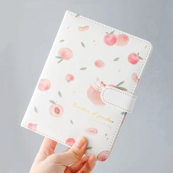 Kawaii Pink Peach Diary Cute Planner Book For Students PU Cover Magnetic Agenda Έγχρωμη εσωτερική σελίδα Περιοδικά Χαρτικά Σημειωματάρια