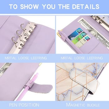 Macaroon Color A6 PU Δερμάτινο DIY Binder Κάλυμμα σημειωματάριου Diary Agenda Planner Χαρτί κάλυμμα Σχολική γραφική ύλη