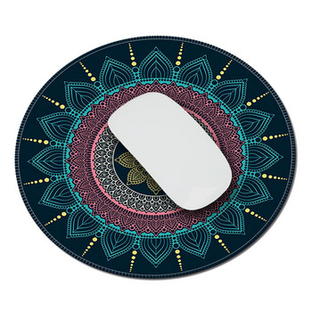 Nworld Vintage Bohemian Round Computer 3D Carpet Mouse Pad Mat Αντιολισθητικό ποντίκι για τυχερά παιχνίδια για υπολογιστή στο σπίτι του γραφείου LOL Overwatch CS GO