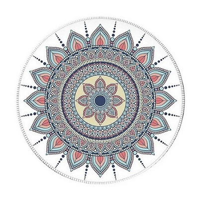 Nworld Vintage Bohemian Round Computer 3D Carpet Mouse Pad Mat Mousepad Anti Slip for Home Office PC Gaming LOL Overwatch CS GO