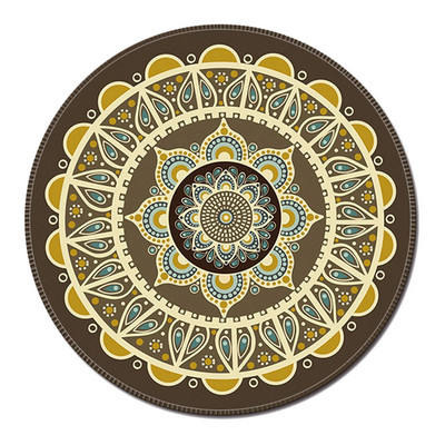 Nworld Vintage Bohemian Round Computer 3D Carpet Mouse Pad Mat Mousepad Anti Slip for Home Office PC Gaming LOL Overwatch CS GO