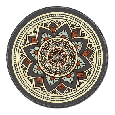 Nworld Vintage Bohemian Round Computer 3D Carpet Mouse Pad Mat Mousepad Anti Slip for Home Office PC Gaming LOL Overwatch CS GO