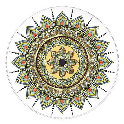 Nworld Vintage Bohemian Round Computer 3D Carpet Mouse Pad Mat Mousepad Anti Slip for Home Office PC Gaming LOL Overwatch CS GO