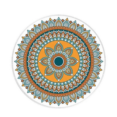 Nworld Vintage Bohemian Round Computer 3D Carpet Mouse Pad Mat Mousepad Anti Slip for Home Office PC Gaming LOL Overwatch CS GO