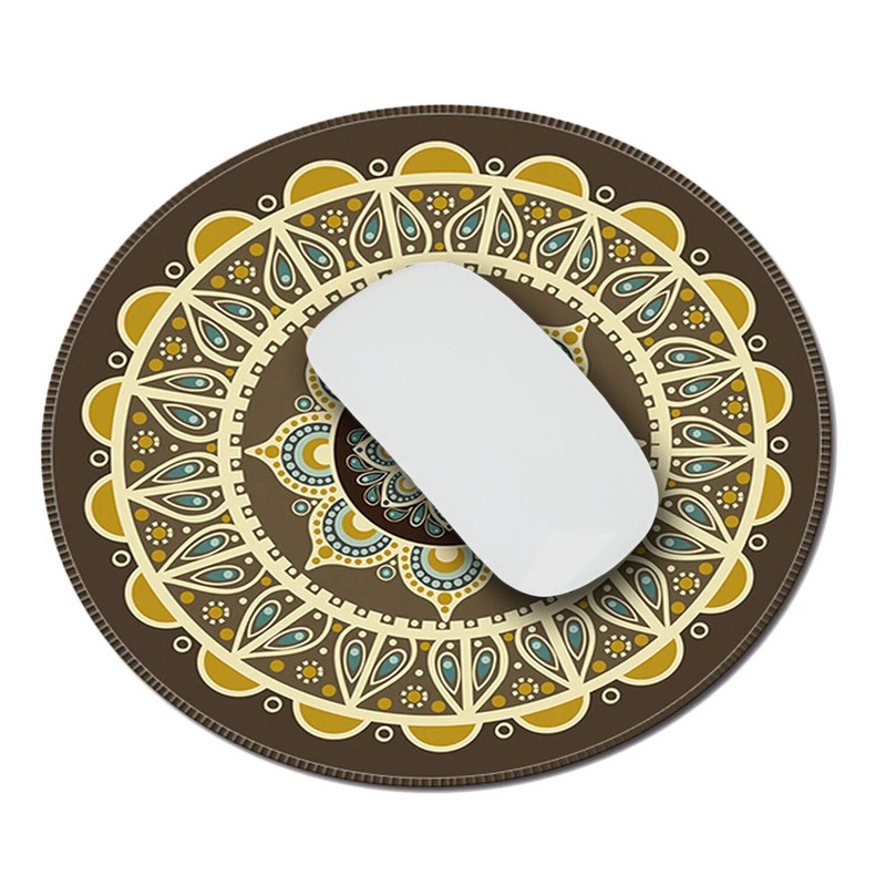 Nworld Vintage Bohēmijas apaļais dators 3D paklāja peles paliktnis Peļu paliktnis pret slīdēšanu mājas biroja datorspēlēm LOL Overwatch CS GO