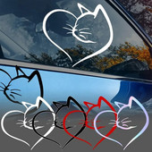 Smieklīgi kaķu sirsniņas automašīnu uzlīmes PVC atstarojošas uzlīmes Auto ārējās apdares piederumi Radošas uzlīmes automašīnu vējstiklam