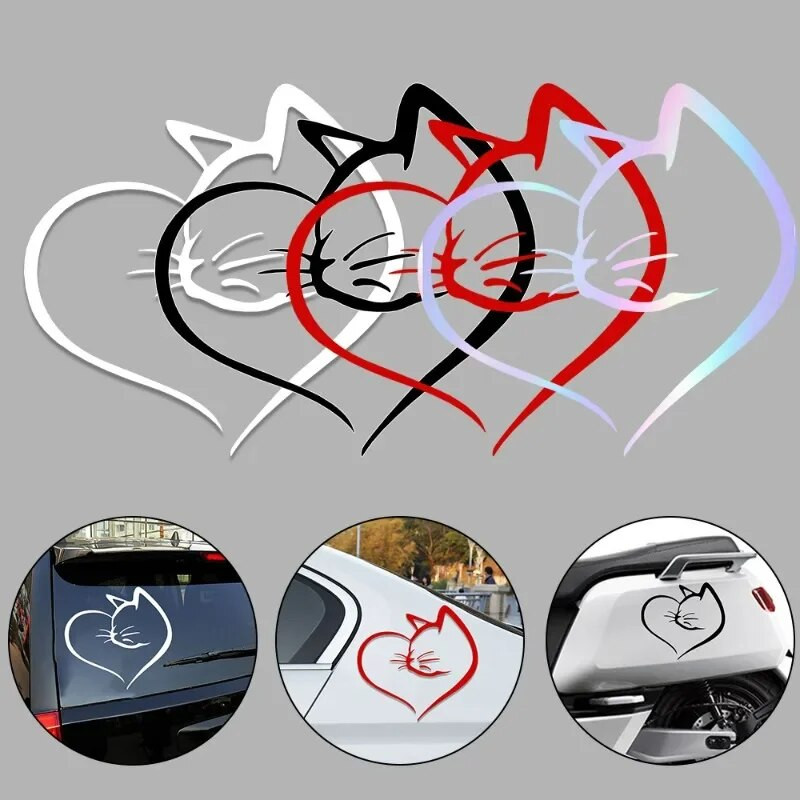 Smieklīgi kaķu sirsniņas automašīnu uzlīmes PVC atstarojošas uzlīmes Auto ārējās apdares piederumi Radošas uzlīmes automašīnu vējstiklam