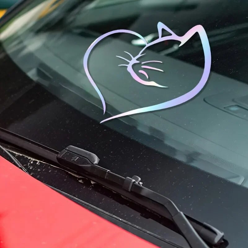 Smieklīgi kaķu sirsniņas automašīnu uzlīmes PVC atstarojošas uzlīmes Auto ārējās apdares piederumi Radošas uzlīmes automašīnu vējstiklam