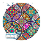 Spalvingi „Mandala“ apvalūs pelės kilimėliai, neslystančio guminio pagrindo pelės kilimėlis vandeniui atsparus biuro pelių kilimėlis žaidimų priedai