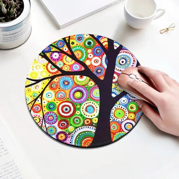 Πολύχρωμο Mandala Στρογγυλό Mouse Pad Gamer Αντιολισθητική βάση από καουτσούκ Mousepad Αδιάβροχο mousepad γραφείου Αξεσουάρ παιχνιδιού