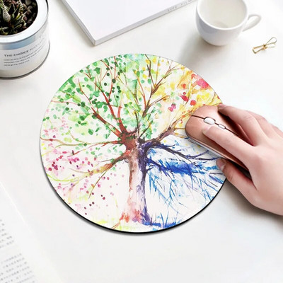 Spalvingi „Mandala“ apvalūs pelės kilimėliai, neslystančio guminio pagrindo pelės kilimėlis vandeniui atsparus biuro pelių kilimėlis žaidimų priedai