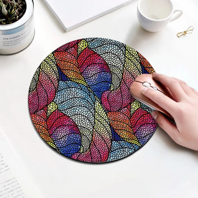 Spalvingi „Mandala“ apvalūs pelės kilimėliai, neslystančio guminio pagrindo pelės kilimėlis vandeniui atsparus biuro pelių kilimėlis žaidimų priedai