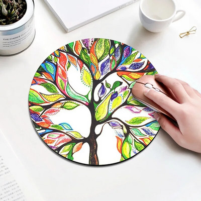 Spalvingi „Mandala“ apvalūs pelės kilimėliai, neslystančio guminio pagrindo pelės kilimėlis vandeniui atsparus biuro pelių kilimėlis žaidimų priedai