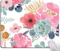 Ροζ πράσινο λουλούδι Mousepad Premium-Textured Mouse Mat Αντιολισθητική βάση από καουτσούκ για φορητό υπολογιστή και υπολογιστή 9,5x7,9 ιντσών