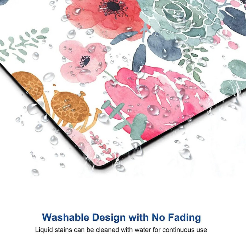 Ροζ πράσινο λουλούδι Mousepad Premium-Textured Mouse Mat Αντιολισθητική βάση από καουτσούκ για φορητό υπολογιστή και υπολογιστή 9,5x7,9 ιντσών