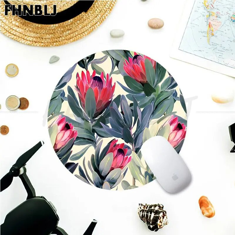 Green Leaf Flower Gumijas mazs galddatora galda paklājiņš Kawaii spēļu piederumi studentiem Rakstāmpaliktnis Peles paliktnis PC Gamer Mousemat