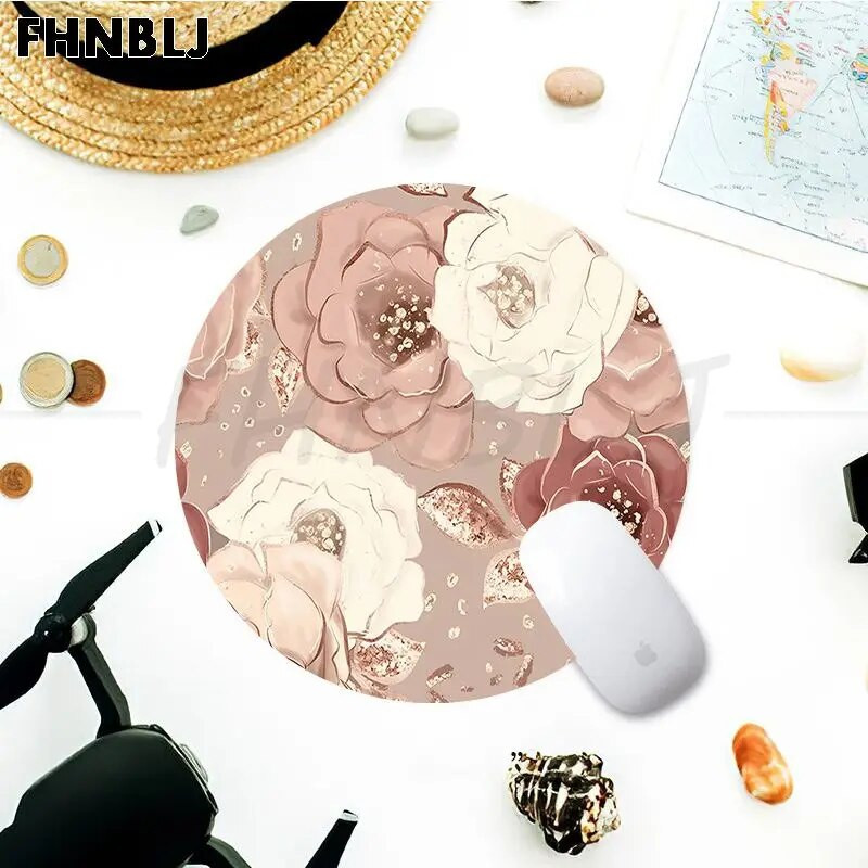 Green Leaf Flower Gumijas mazs galddatora galda paklājiņš Kawaii spēļu piederumi studentiem Rakstāmpaliktnis Peles paliktnis PC Gamer Mousemat