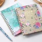 Orderly Manner Planner Floral Print Monthly Planner Floral Print 2024 Monthly Planner Exquisite Coil Design Schedule for Home